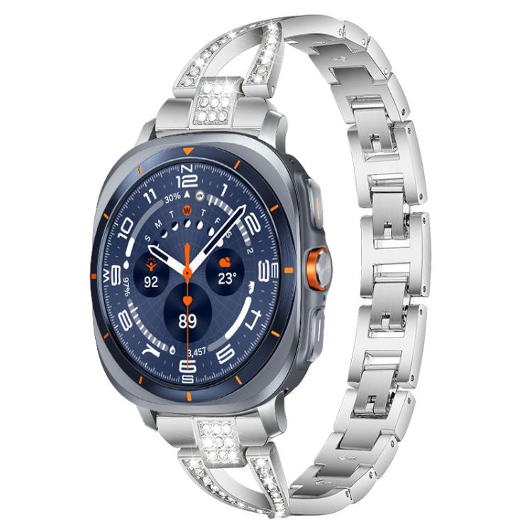 xDfind X-Shaped Single Row Diamond Metal Watch Band, For Samsung Galaxy Watch Ultra/Ultra 2025