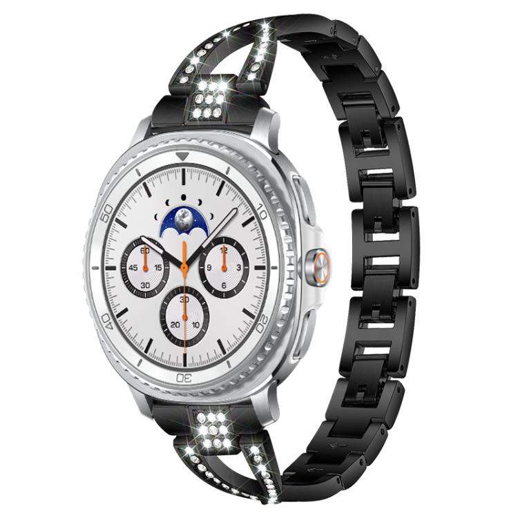 xDfind X-Shaped Single Row Diamond Metal Watch Band