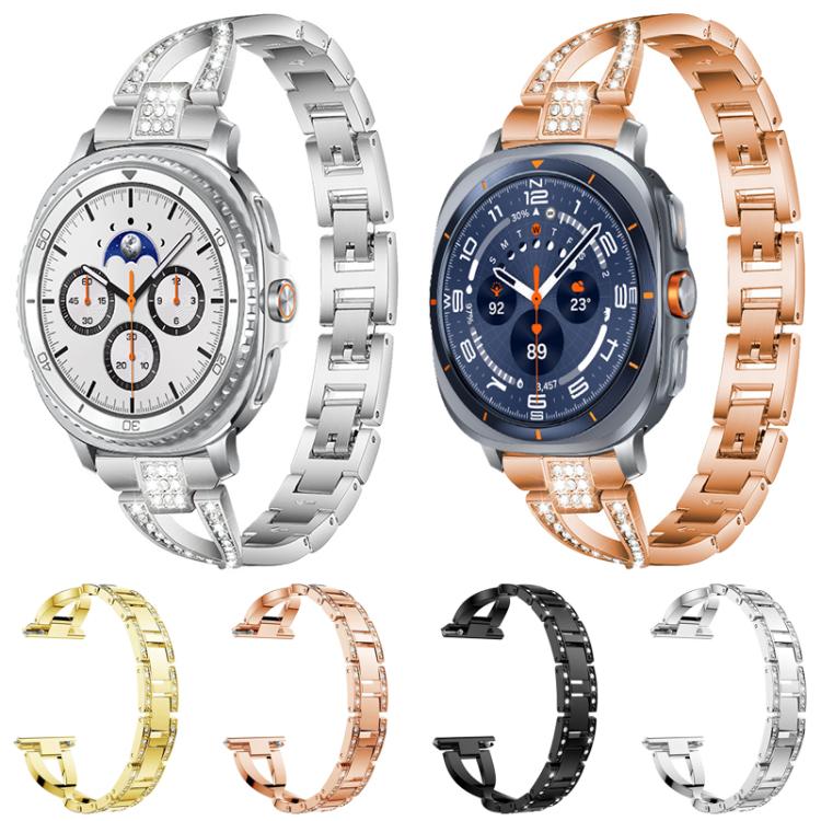 xDfind X-Shaped Single Row Diamond Metal Watch Band, For Samsung Galaxy Watch Ultra/Ultra 2025