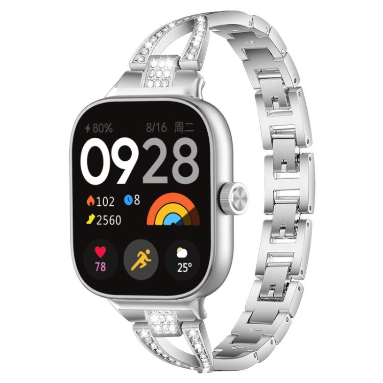 xDfind X-Shaped Single Row Diamond Metal Watch Band, For Xiaomi Band 9 Pro/8 Pro/Redmi Watch6/5/4