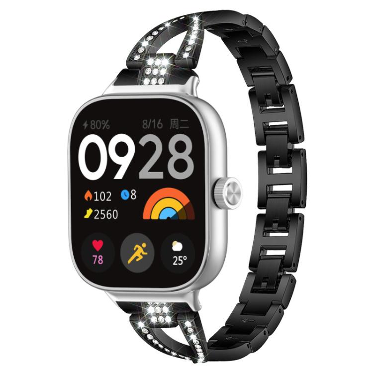 xDfind X-Shaped Single Row Diamond Metal Watch Band, For Xiaomi Band 9 Pro/8 Pro/Redmi Watch6/5/4