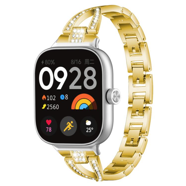 xDfind X-Shaped Single Row Diamond Metal Watch Band, For Xiaomi Smart Band 9 Pro/8 Pro/Redmi Watch 5/4