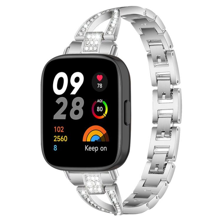 xDfind X-Shaped Single Row Diamond Metal Watch Band, For Redmi Watch 3
