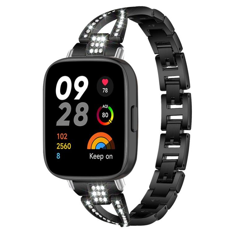 xDfind X-Shaped Single Row Diamond Metal Watch Band