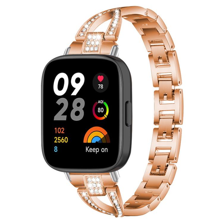 xDfind X-Shaped Single Row Diamond Metal Watch Band, For Redmi Watch 3
