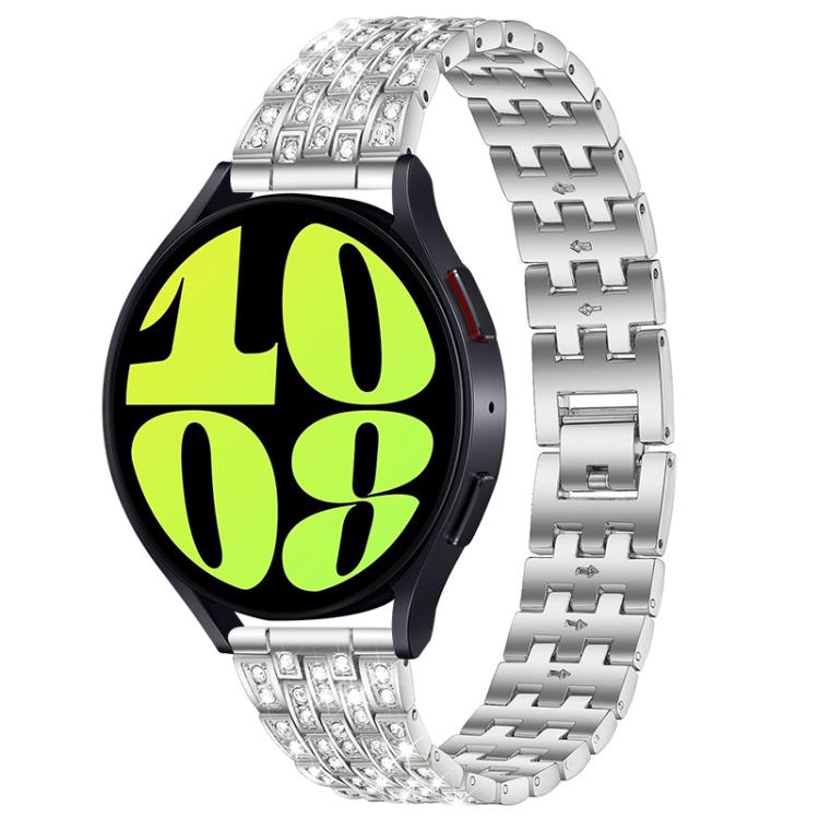 xDfind Five Beads Full Diamond Metal Watch Band, 20mm