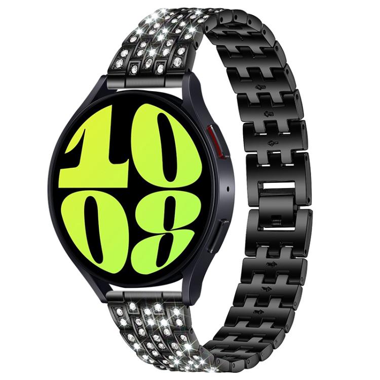 xDfind Five Beads Full Diamond Metal Watch Band, 20mm
