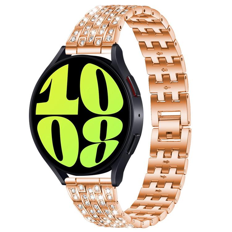 xDfind Five Beads Full Diamond Metal Watch Band, 20mm