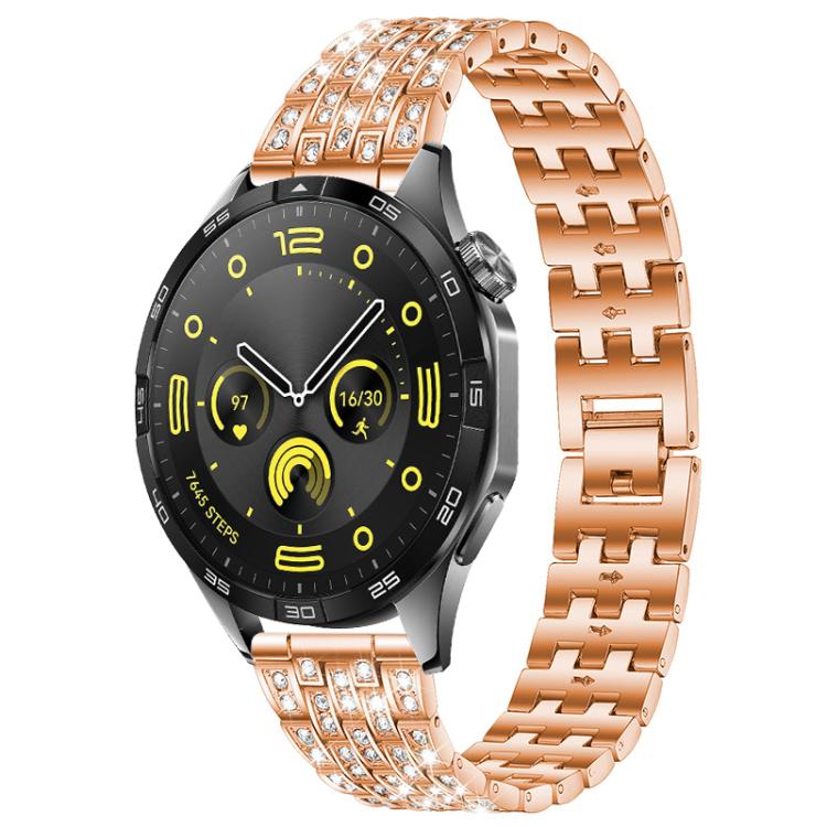 xDfind Five Beads Full Diamond Metal Watch Band, 22mm