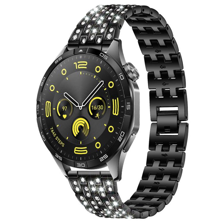xDfind Five Beads Full Diamond Metal Watch Band, 18mm