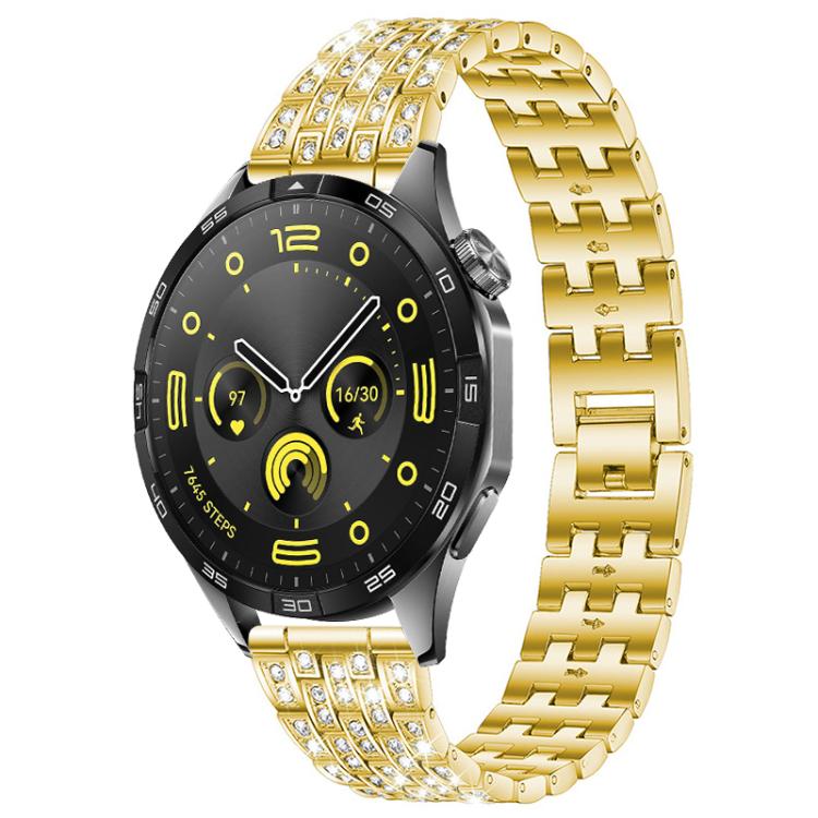 xDfind Five Beads Full Diamond Metal Watch Band, 18mm