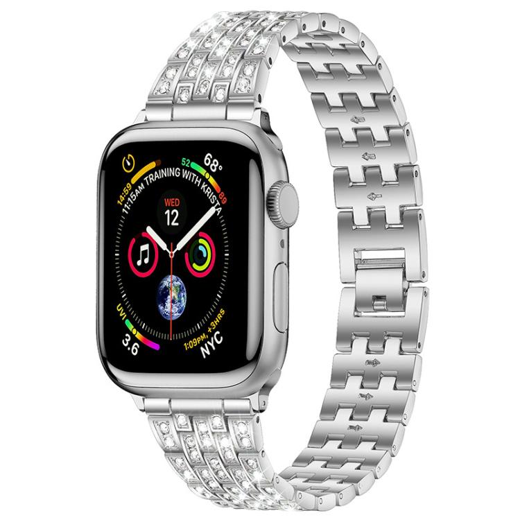 xDfind Five Beads Full Diamond Metal Watch Band, For Apple Watch 42 / 44 / 45 / 46 / 49mm