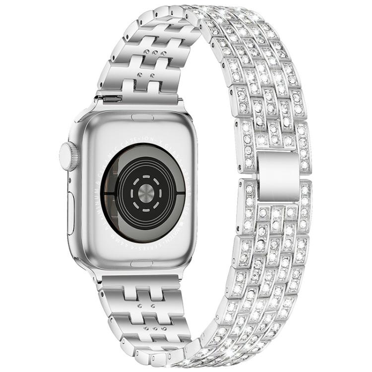 xDfind Five Beads Full Diamond Metal Watch Band, For Apple Watch 42 / 44 / 45 / 46 / 49mm