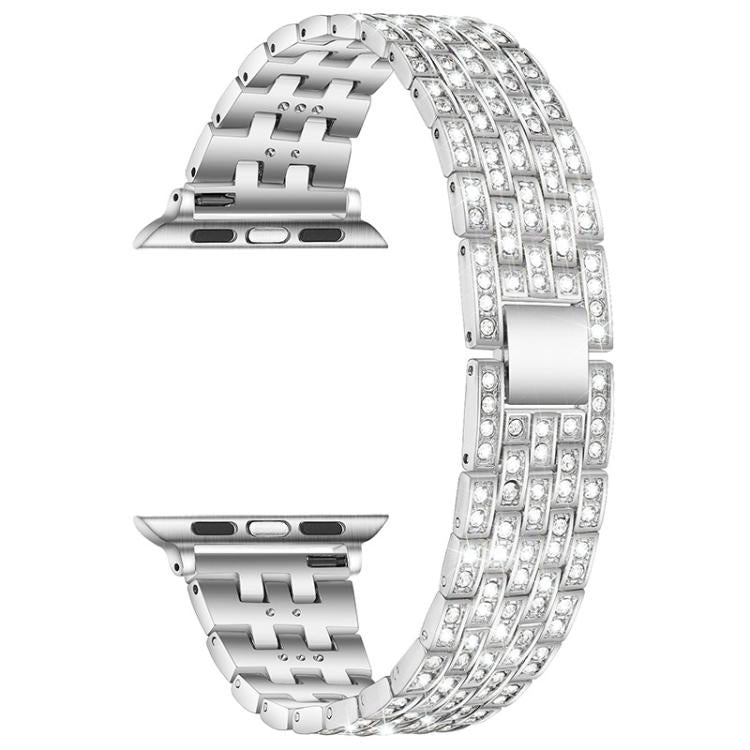 xDfind Five Beads Full Diamond Metal Watch Band, For Apple Watch 42 / 44 / 45 / 46 / 49mm