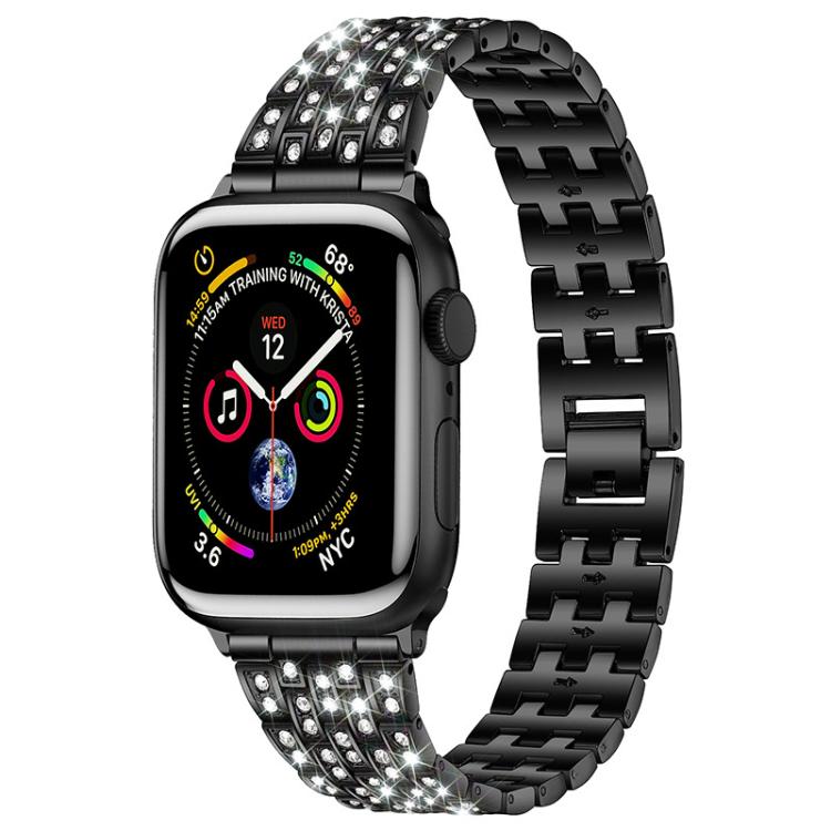 xDfind Five Beads Full Diamond Metal Watch Band, For Apple Watch 42 / 44 / 45 / 46 / 49mm