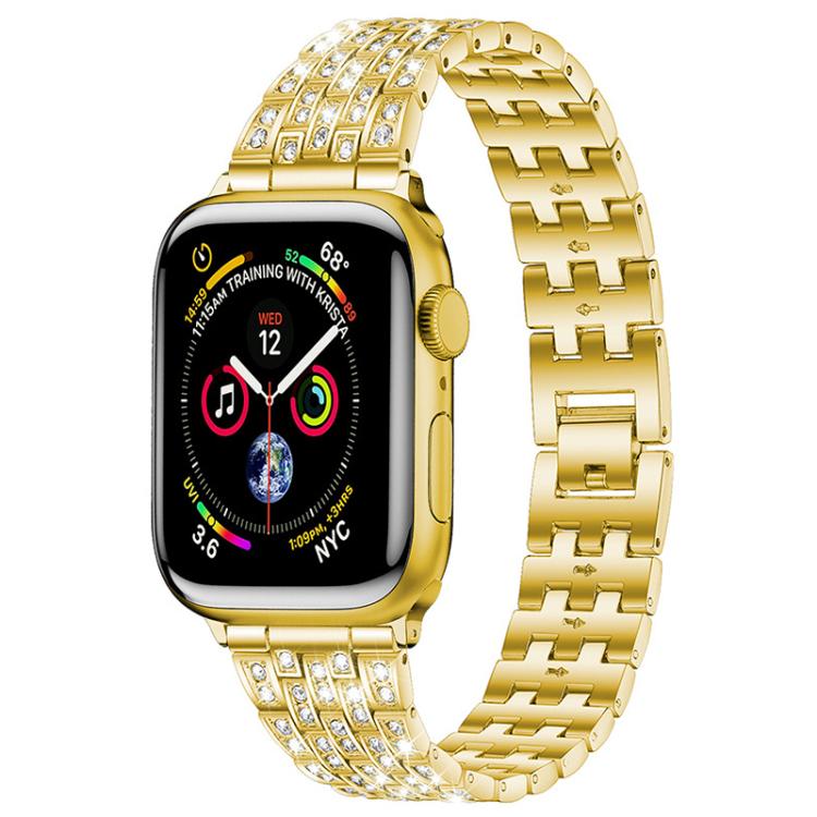 xDfind Five Beads Full Diamond Metal Watch Band, For Apple Watch 42 / 44 / 45 / 46 / 49mm