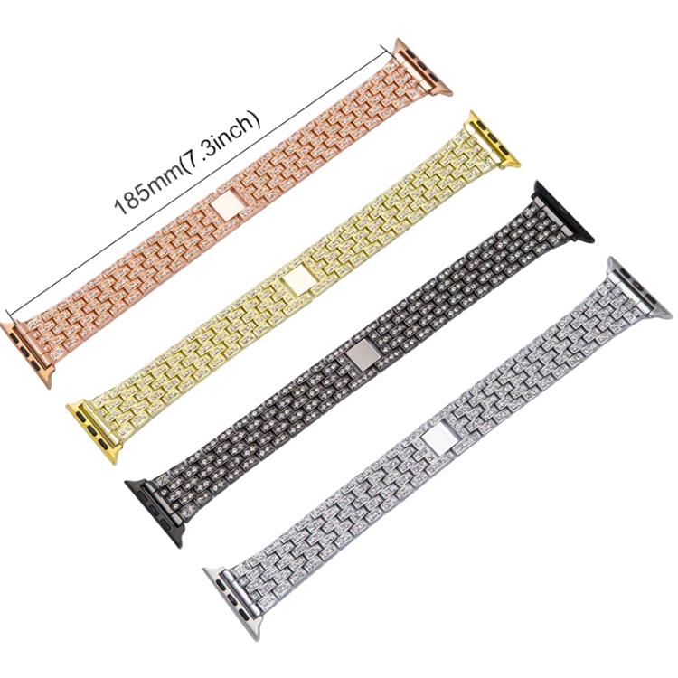 xDfind Five Beads Full Diamond Metal Watch Band, For Apple Watch 42 / 44 / 45 / 46 / 49mm