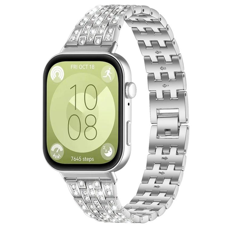 xDfind Five Beads Full Diamond Metal Watch Band, For Huawei Watch Fit4 / Fit4 Pro / Fit3