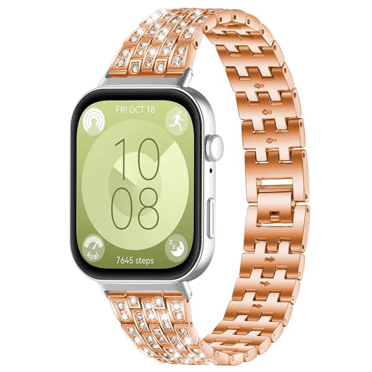 xDfind Five Beads Full Diamond Metal Watch Band, For Huawei Watch Fit4 / Fit4 Pro / Fit3