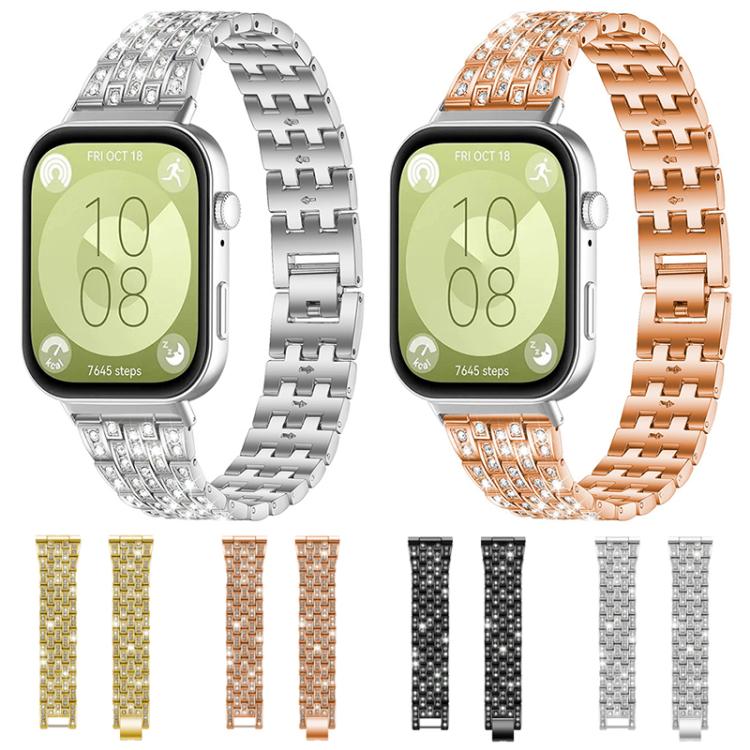 xDfind Five Beads Full Diamond Metal Watch Band, For Huawei Watch Fit4 / Fit4 Pro / Fit3