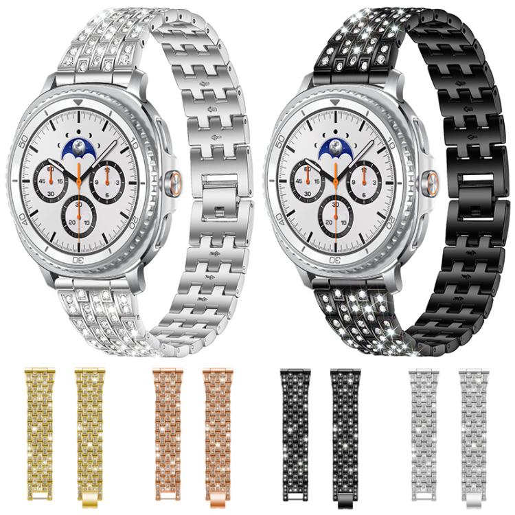 xDfind Five Beads Full Diamond Metal Watch Band, For Samsung Galaxy Watch8 / 8 Classic