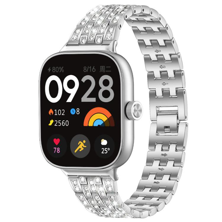 xDfind Five Beads Full Diamond Metal Watch Band, For Xiaomi Smart Band 9 Pro/8 Pro/Redmi Watch 5/4