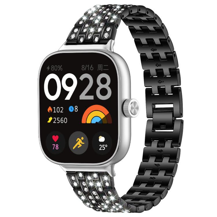 xDfind Five Beads Full Diamond Metal Watch Band, For Xiaomi Smart Band 9 Pro/8 Pro/Redmi Watch 5/4