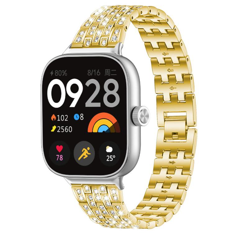 xDfind Five Beads Full Diamond Metal Watch Band, For Xiaomi Smart Band 9 Pro/8 Pro/Redmi Watch 5/4