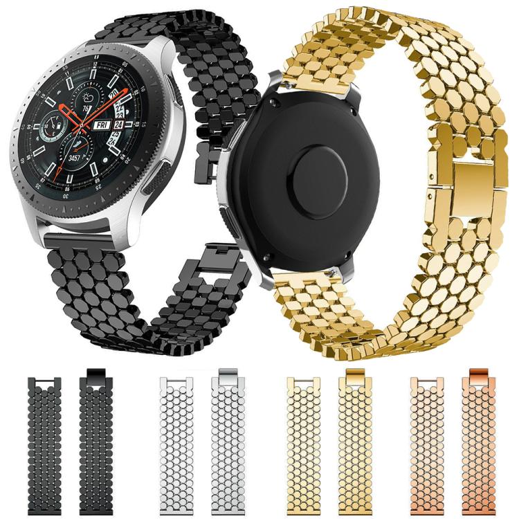 xDfind Fish Scale Texture Metal Watch Band, 22mm