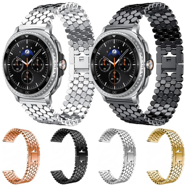 xDfind Fish Scale Texture Metal Watch Band