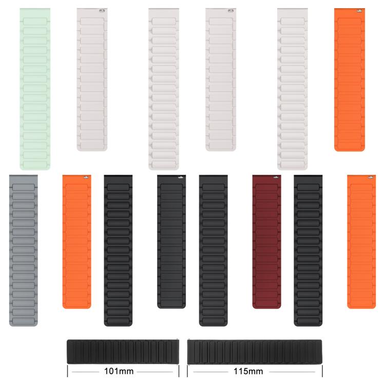 xDfind I-shaped Magnetic Silicone Watch Band, 20mm