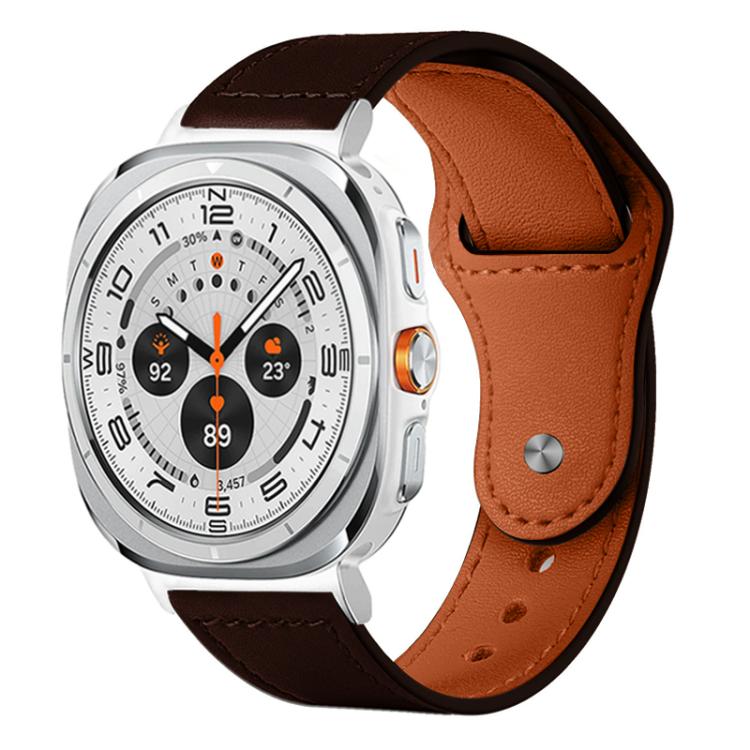 xDfind Rivet Buckle Genuine Leather Watch Band, For Samsung Galaxy Watch Ultra / Ultra 2025