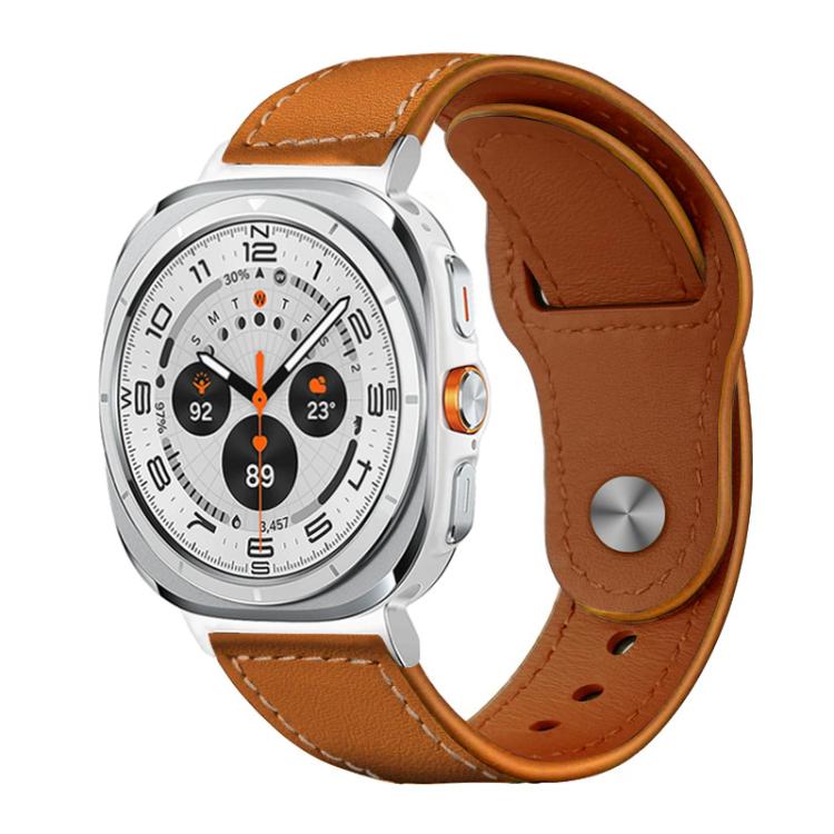 xDfind Rivet Buckle Genuine Leather Watch Band, For Samsung Galaxy Watch Ultra / Ultra 2025