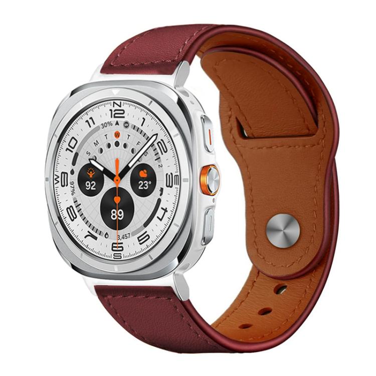 xDfind Rivet Buckle Genuine Leather Watch Band, For Samsung Galaxy Watch Ultra / Ultra 2025