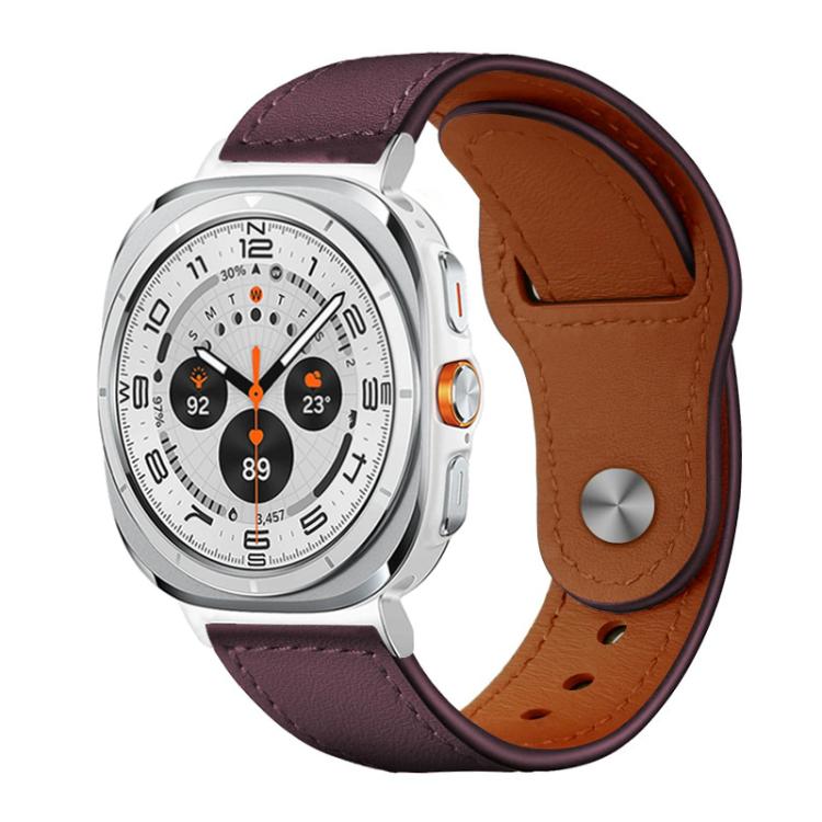xDfind Rivet Buckle Genuine Leather Watch Band, For Samsung Galaxy Watch Ultra / Ultra 2025