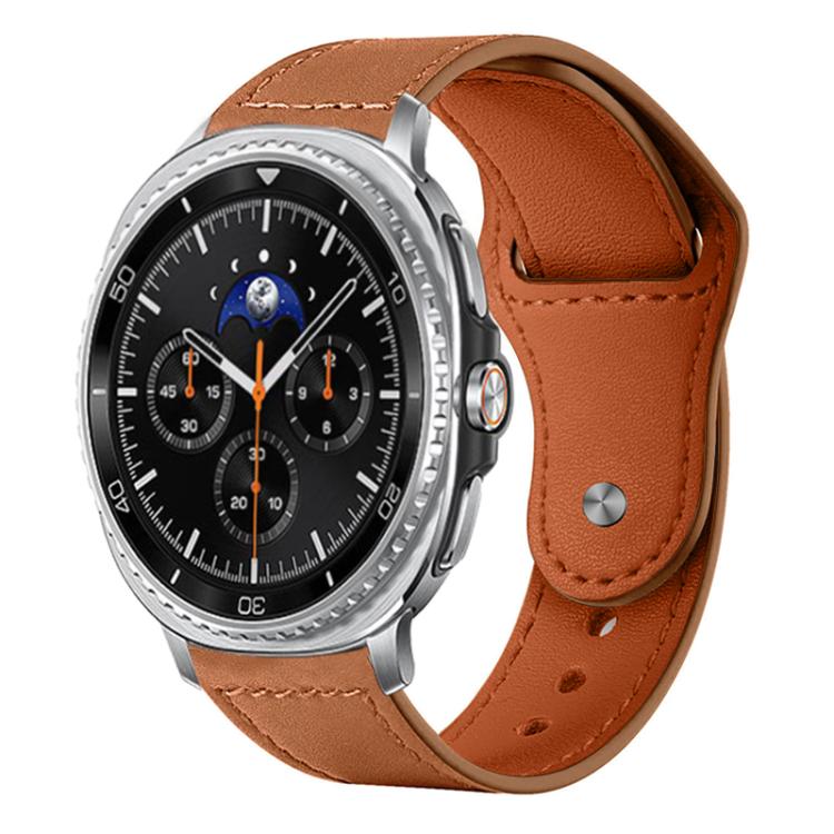 xDfind Rivet Buckle Genuine Leather Watch Band, For Samsung Galaxy Watch8 / 8 Classic