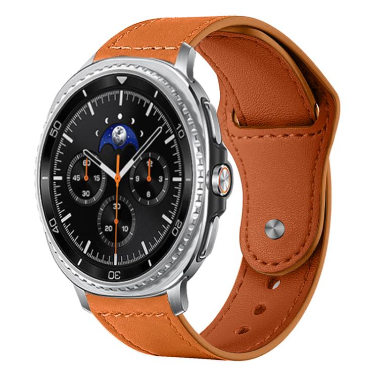 xDfind Rivet Buckle Genuine Leather Watch Band, For Samsung Galaxy Watch8 / 8 Classic