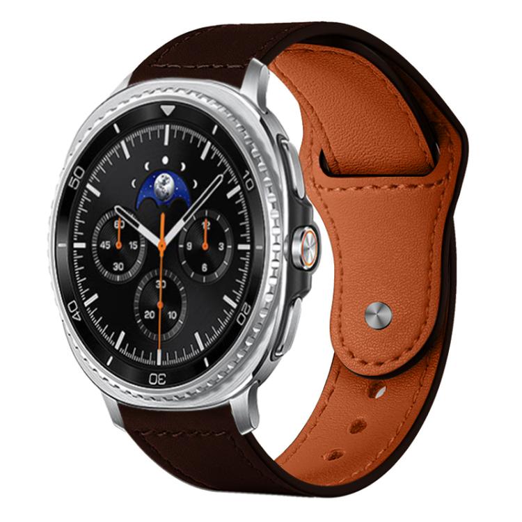 xDfind Rivet Buckle Genuine Leather Watch Band, For Samsung Galaxy Watch8 / 8 Classic