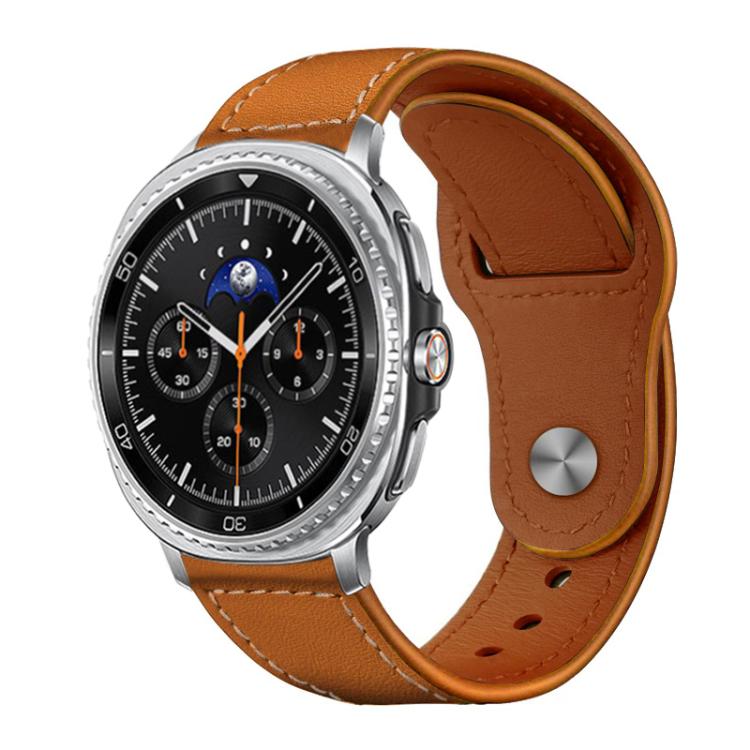 xDfind Rivet Buckle Genuine Leather Watch Band, For Samsung Galaxy Watch8 / 8 Classic