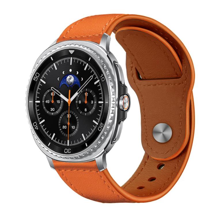 xDfind Rivet Buckle Genuine Leather Watch Band, For Samsung Galaxy Watch8 / 8 Classic