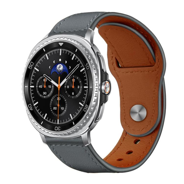 xDfind Rivet Buckle Genuine Leather Watch Band, For Samsung Galaxy Watch8 / 8 Classic