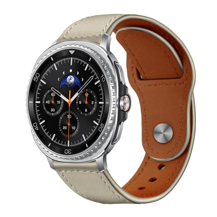 xDfind Rivet Buckle Genuine Leather Watch Band, For Samsung Galaxy Watch8 / 8 Classic
