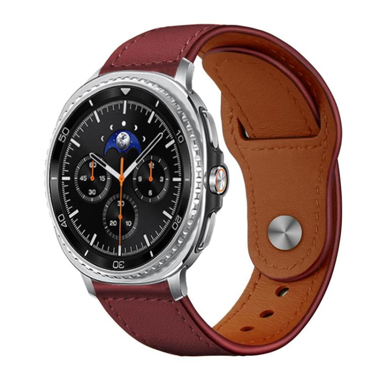 xDfind Rivet Buckle Genuine Leather Watch Band, For Samsung Galaxy Watch8 / 8 Classic