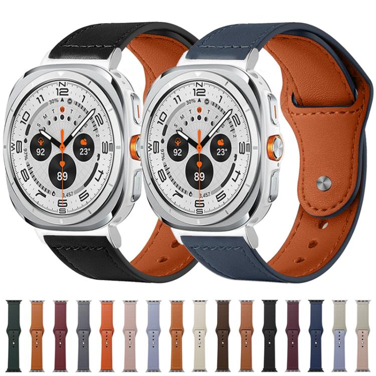 xDfind Rivet Buckle Genuine Leather Watch Band, For Samsung Galaxy Watch8 / 8 Classic