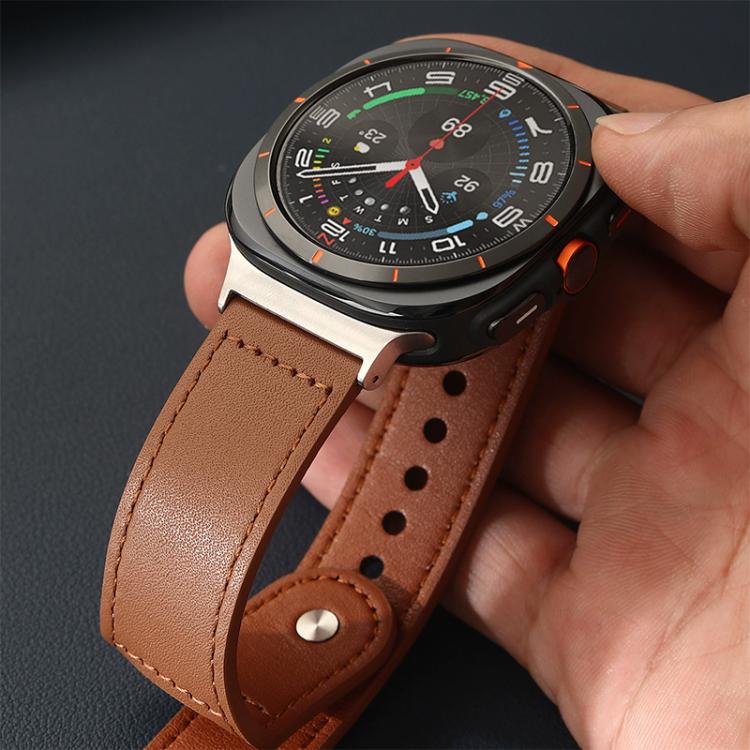xDfind Rivet Buckle Genuine Leather Watch Band, For Samsung Galaxy Watch8 / 8 Classic