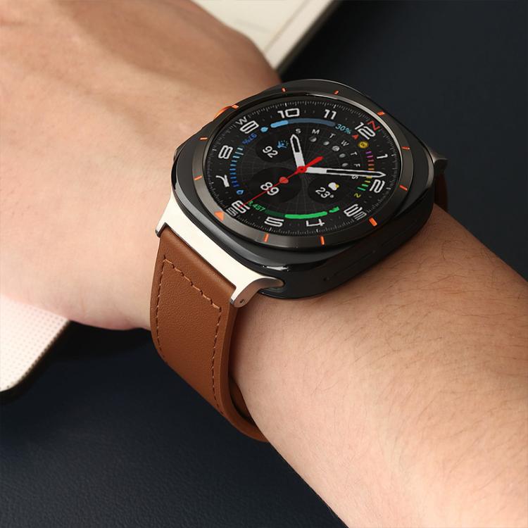 xDfind Rivet Buckle Genuine Leather Watch Band, For Samsung Galaxy Watch8 / 8 Classic