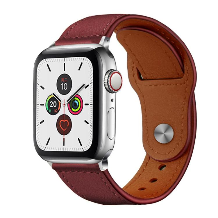 xDfind Rivet Buckle Genuine Leather Watch Band, For Apple Watch 42 / 44 / 45 / 46 / 49mm