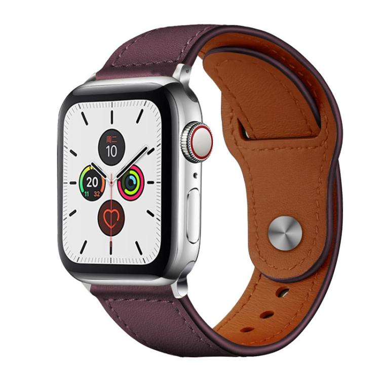 xDfind Rivet Buckle Genuine Leather Watch Band, For Apple Watch 42 / 44 / 45 / 46 / 49mm