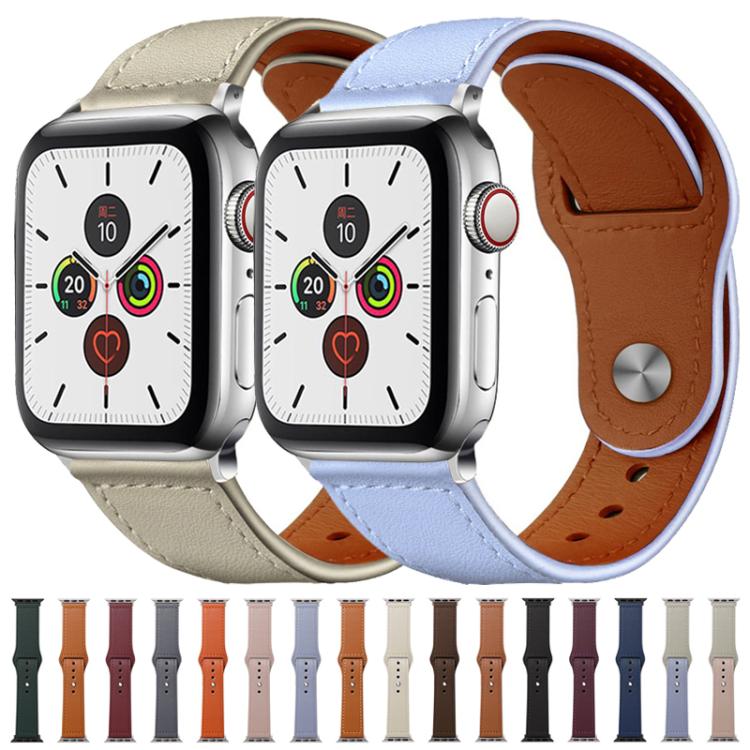 xDfind Rivet Buckle Genuine Leather Watch Band, For Apple Watch 42 / 44 / 45 / 46 / 49mm
