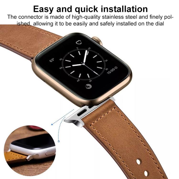 xDfind Rivet Buckle Genuine Leather Watch Band, For Apple Watch 42 / 44 / 45 / 46 / 49mm